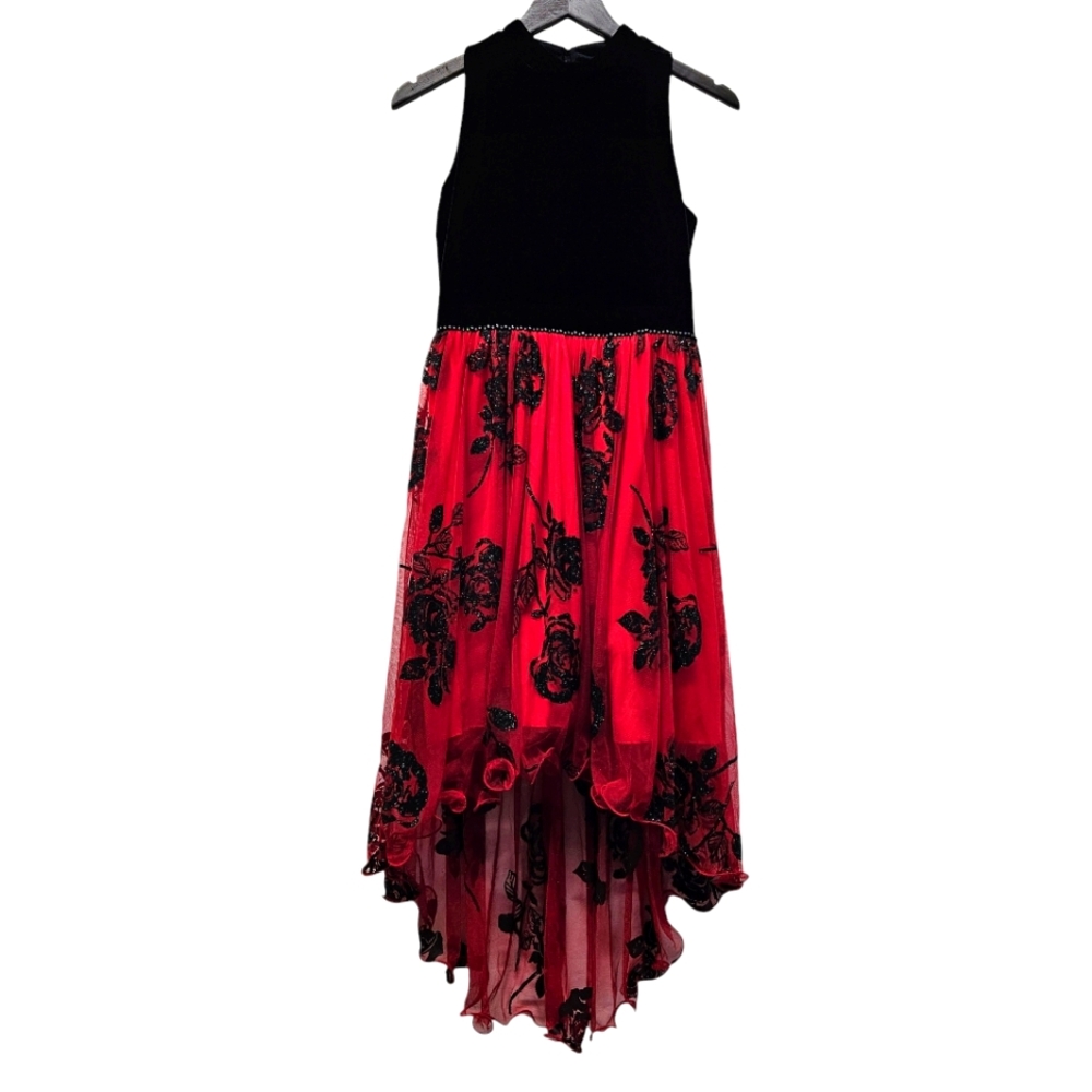 Xtraordinary Dress Big Girls 16 Sleeveless High-Low Fit and Flare Glitter Skirt